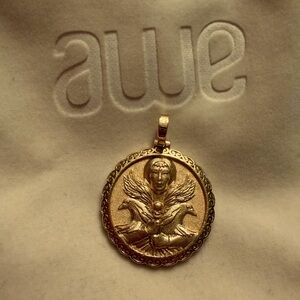 Awe Inspired The Morrigan Gold Celtic Goddess Coin Pendant (DISCONTINUED)